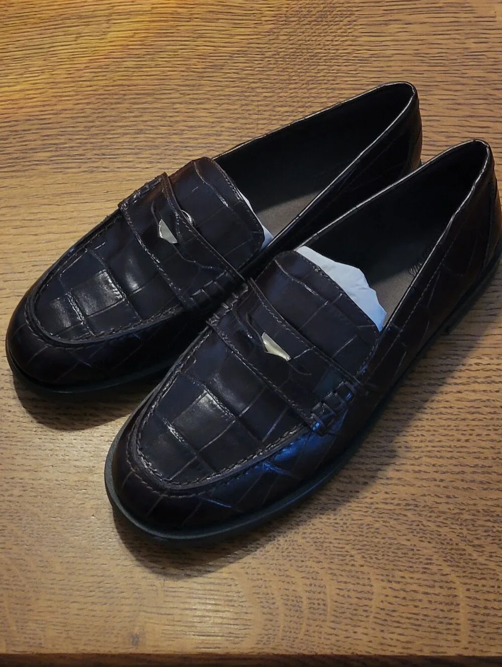 Madewell The Grayson Croc-Stamped Penny Loafer - chocolate raisin - Picture 6 of 12